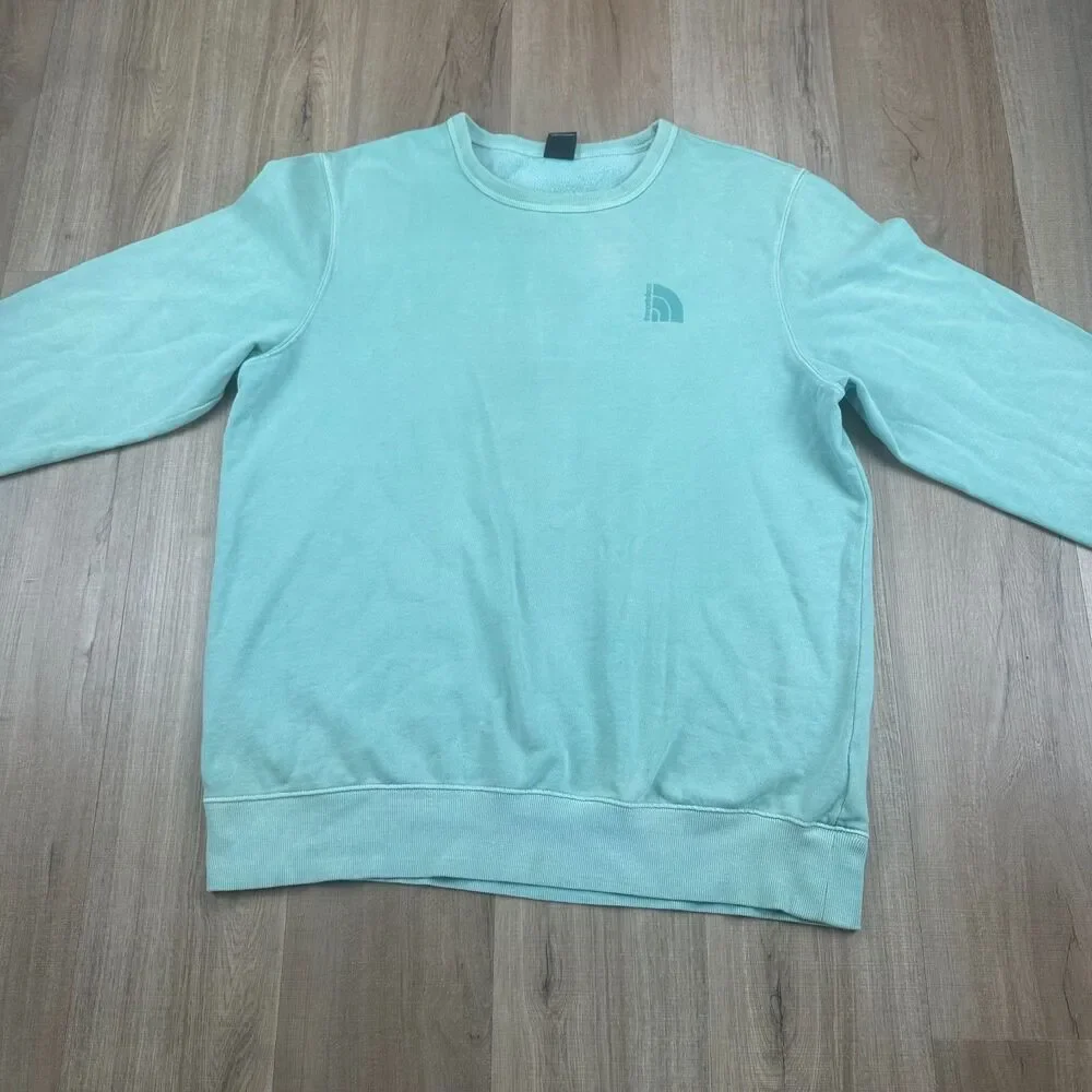 The North Face Men's XL Crew Neck Teal Sky Sea Foam Blue Sweatshirt Sweater